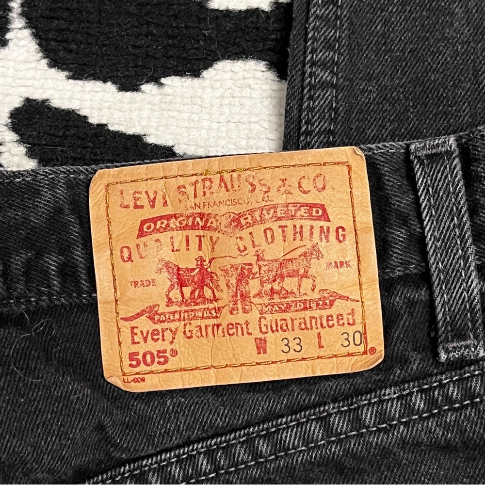 Vintage Levi’s 505 Straight Leg Washed Black Relaxed Dad Jeans Size 33 - Picture 5 of 9